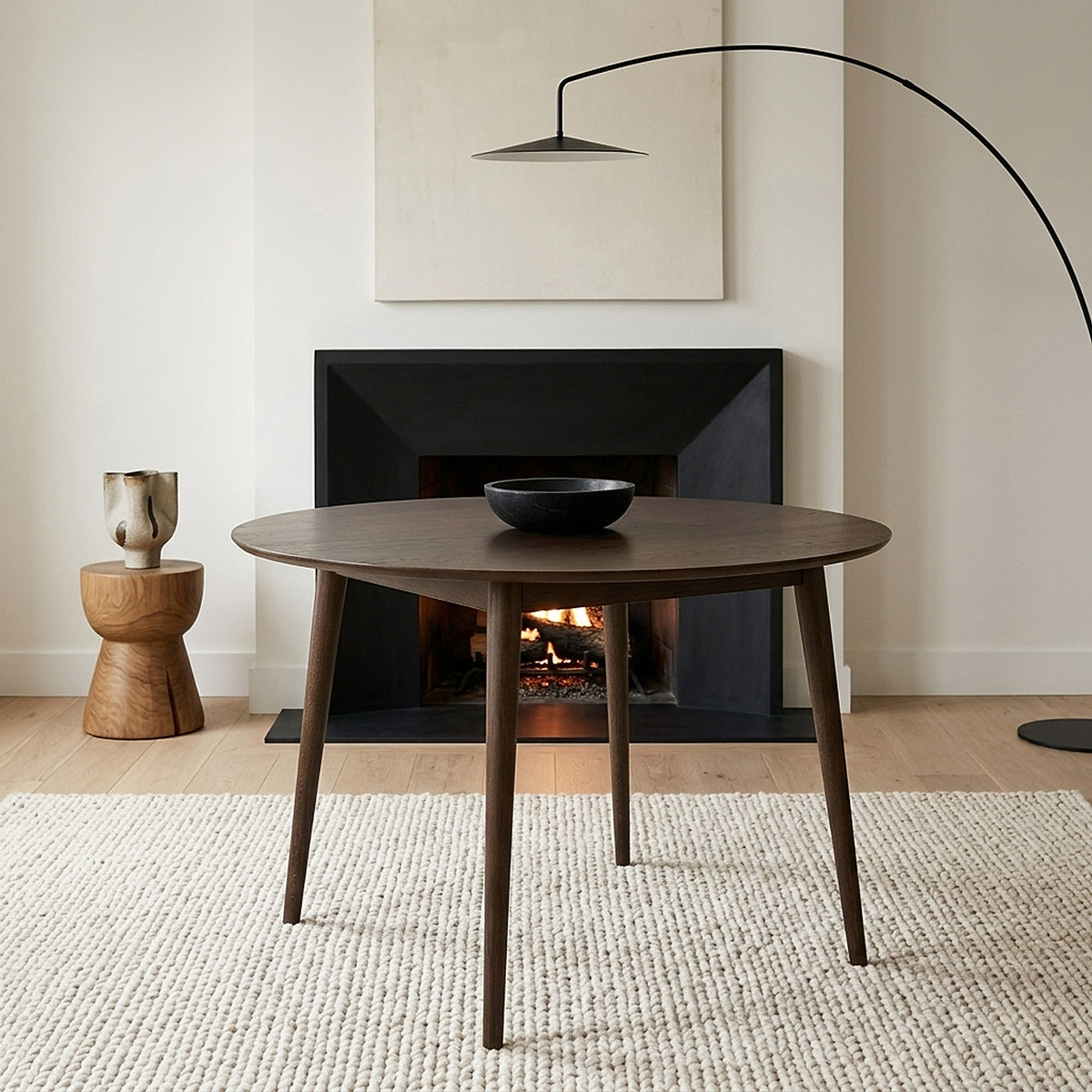 Everest 120cm Round Table & 4 Grafton Walnut Chairs Dining Set