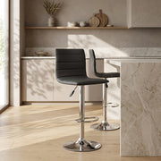 Fabio Real Leather Stool Black