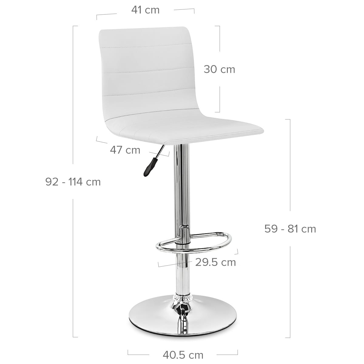 Fabio Real Leather Stool White
