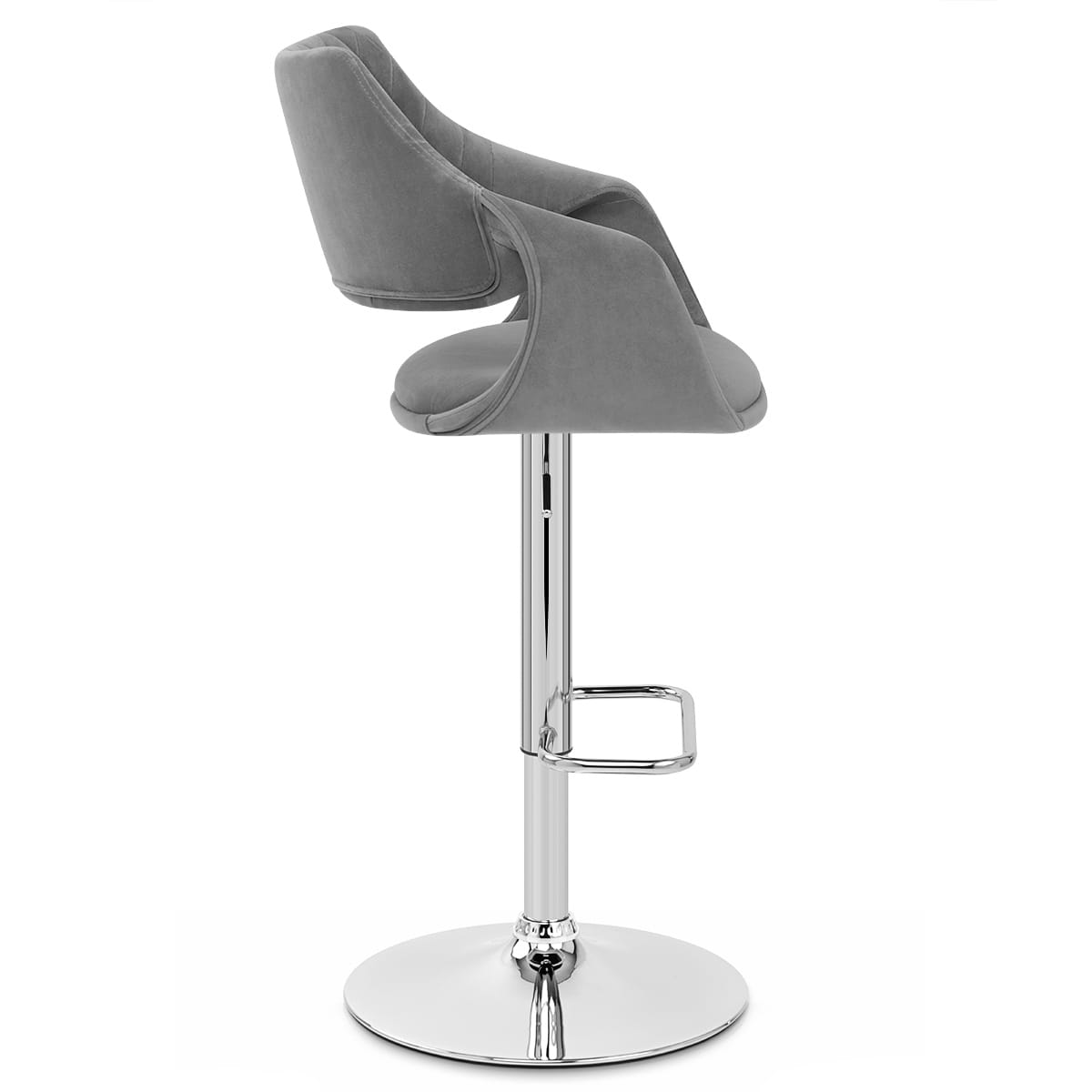 Fairfield Bar Stool Grey Velvet
