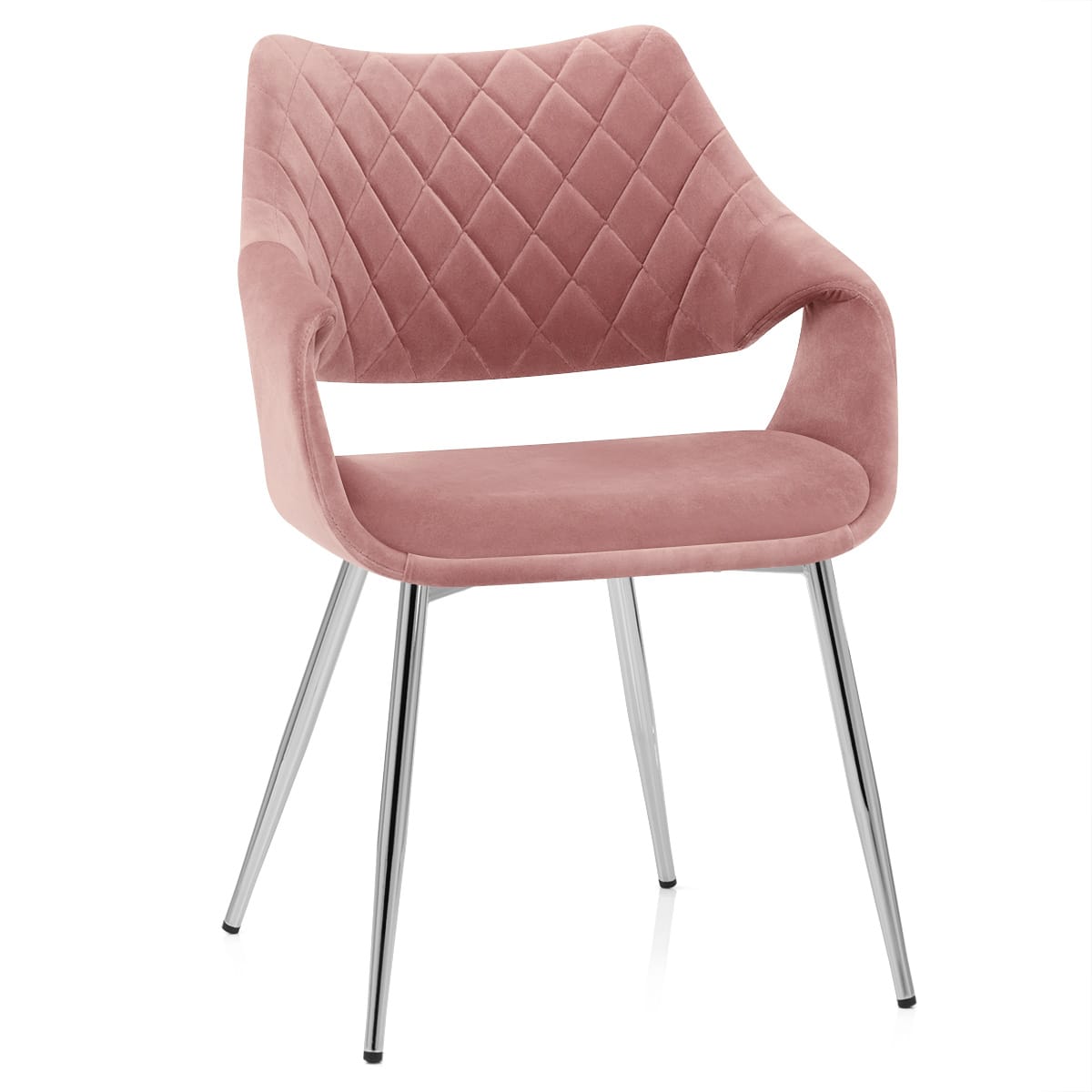 Fairfield Chrome Chair Pink Velvet