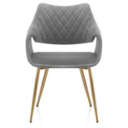 Fairfield Gold Chair Grey Velvet