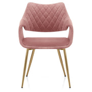Fairfield Gold Chair Pink Velvet