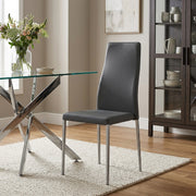Faith Brushed Chair Black Faux Leather