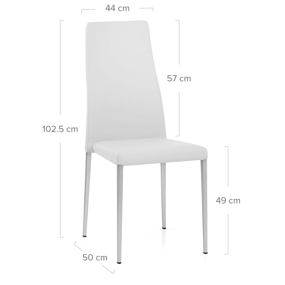 Faith Brushed Chair White Faux Leather