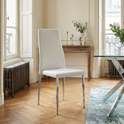 Faith Brushed Chair White Faux Leather