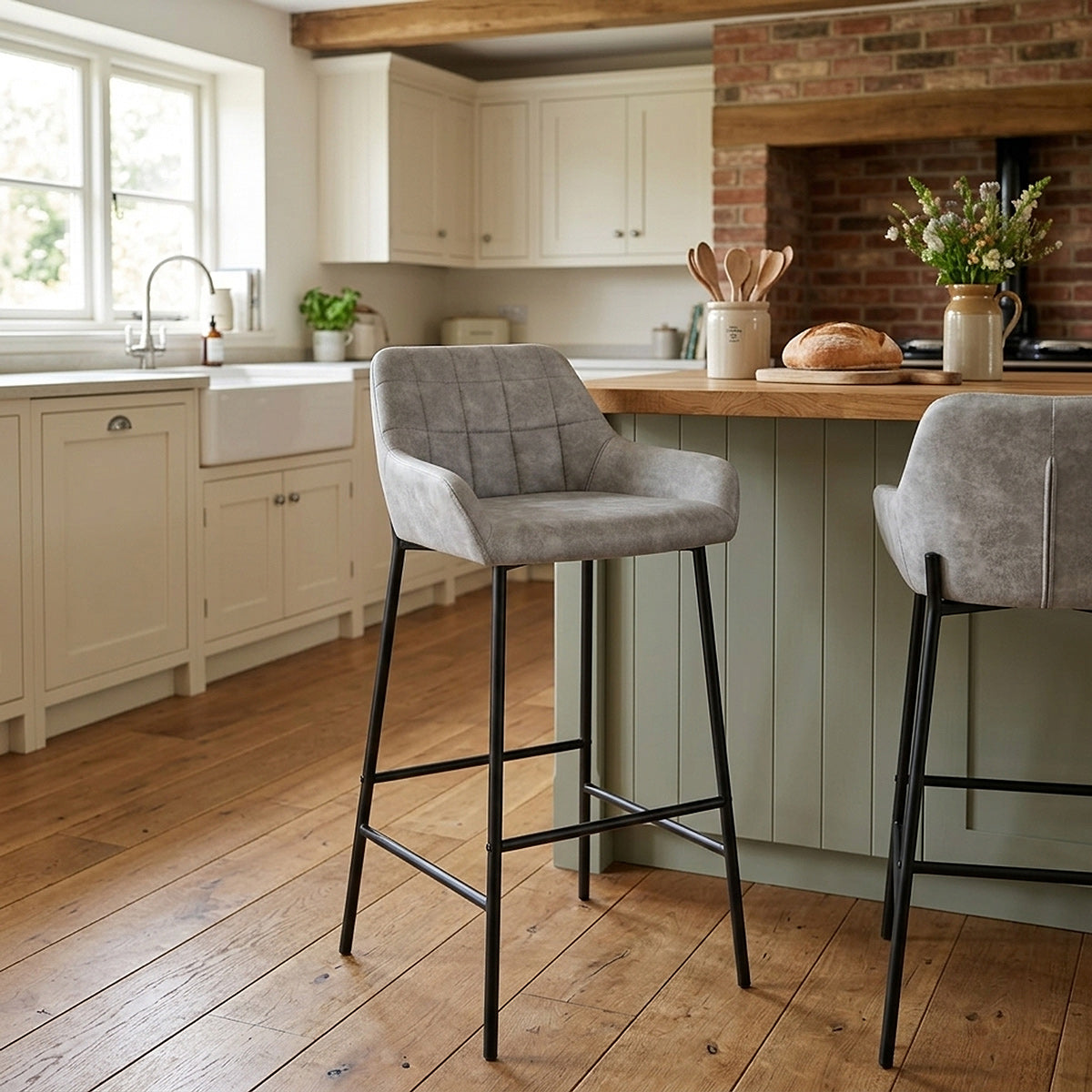 Falcon Bar Stool Antique Light Grey