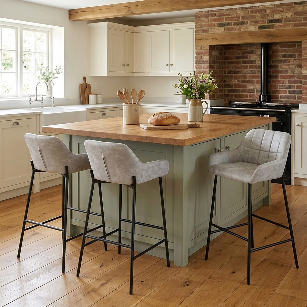 Falcon Bar Stool Antique Light Grey