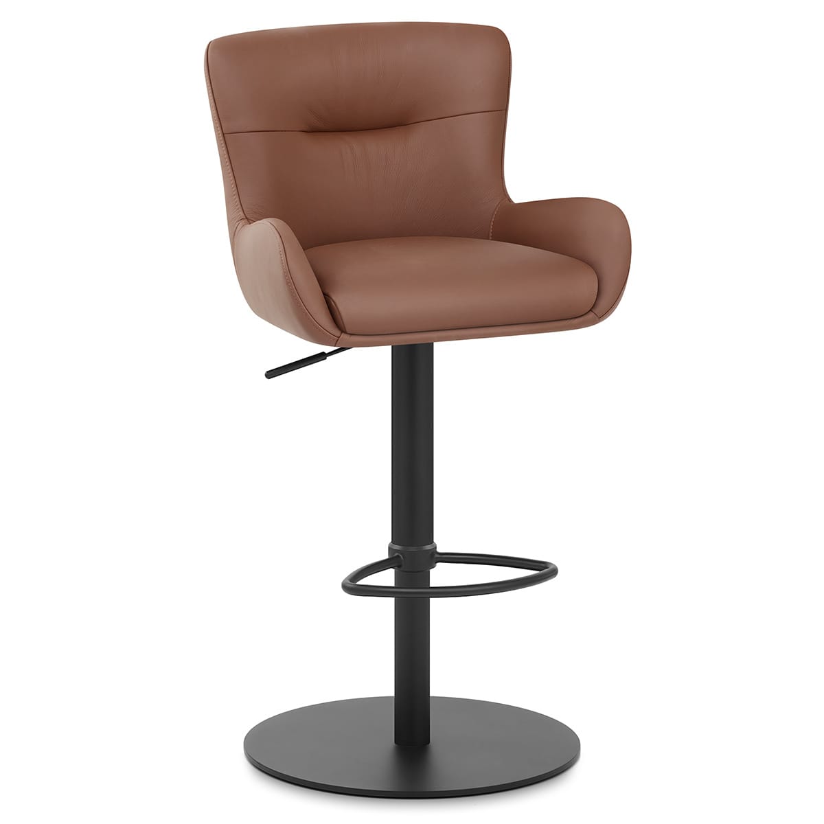 Faraday Bar Stool Brown Real Leather