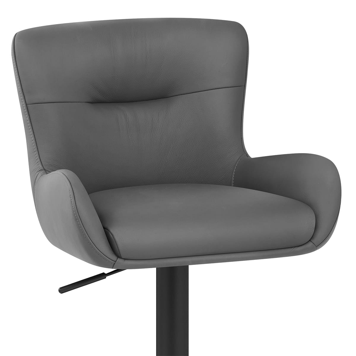 Faraday Bar Stool Dark Grey Real Leather