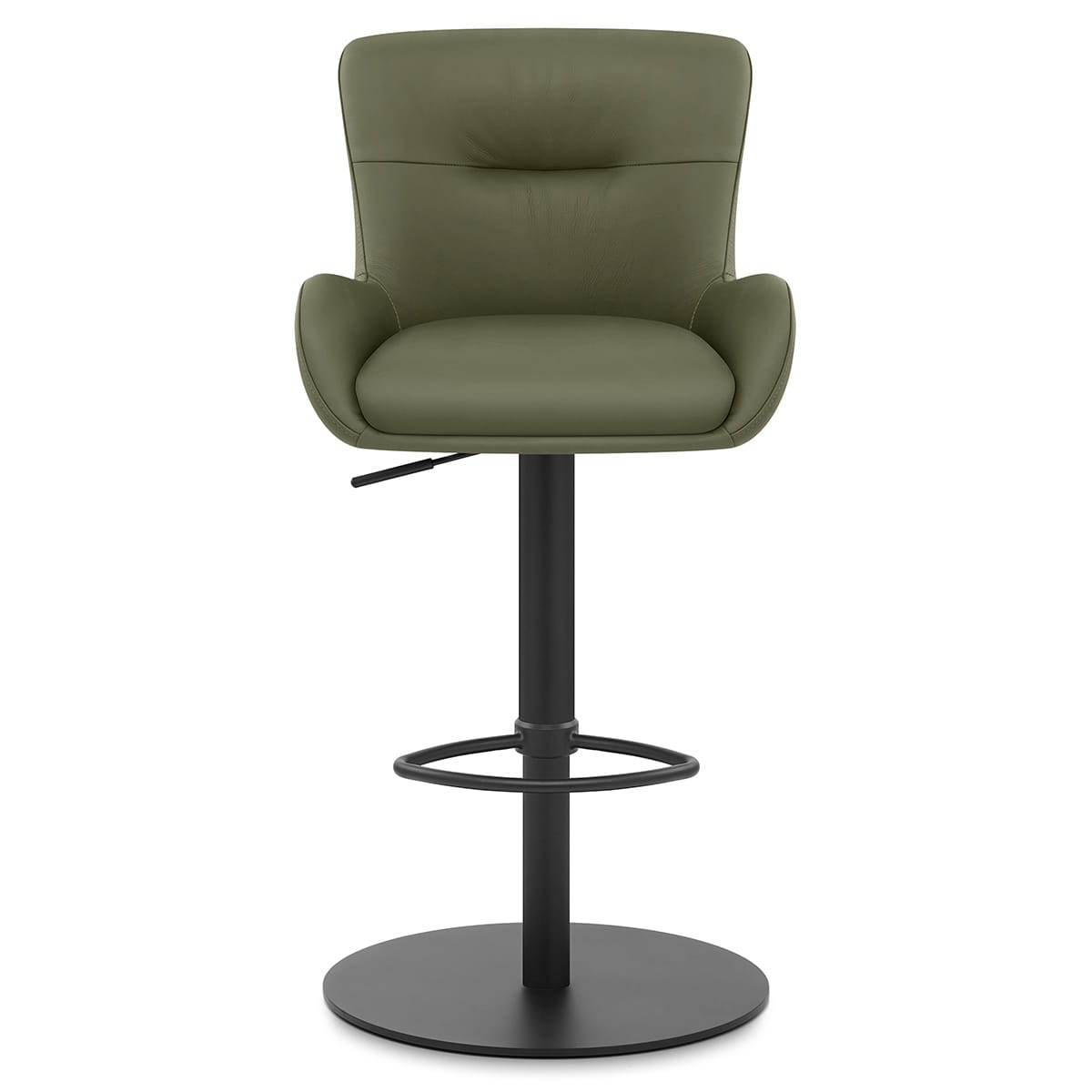 Faraday Bar Stool Green Real Leather