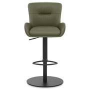 Faraday Bar Stool Green Real Leather