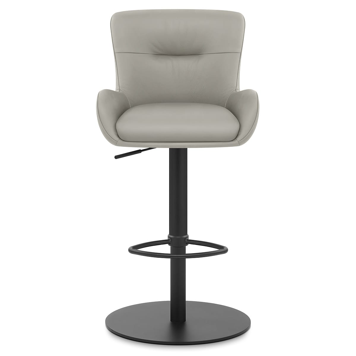 Faraday Bar Stool Grey Real Leather