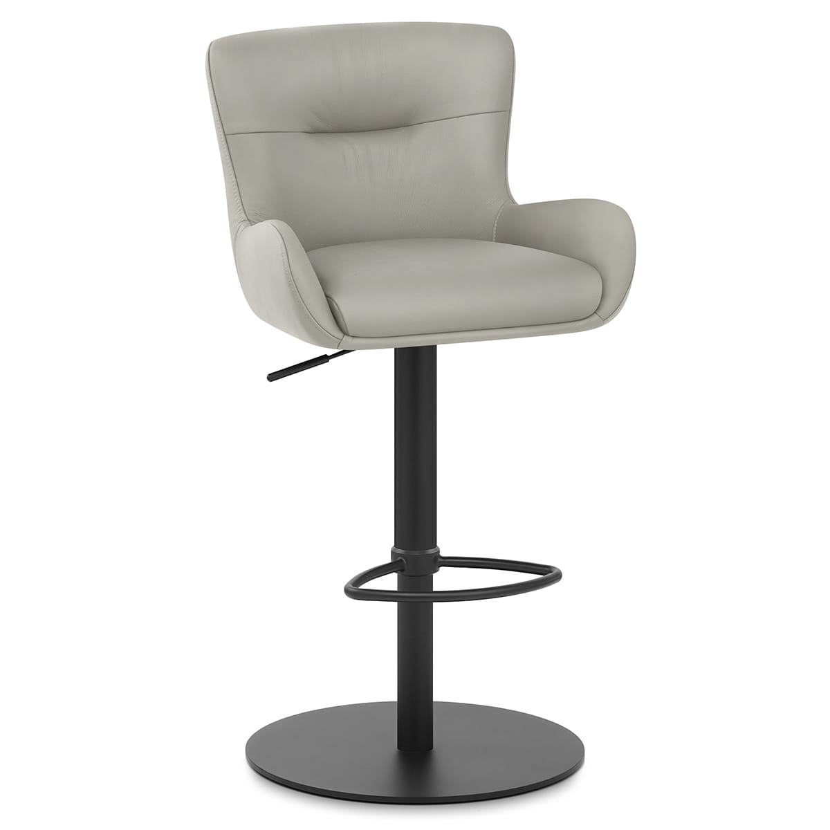 Faraday Bar Stool Grey Real Leather