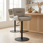 Faraday Bar Stool Grey Real Leather