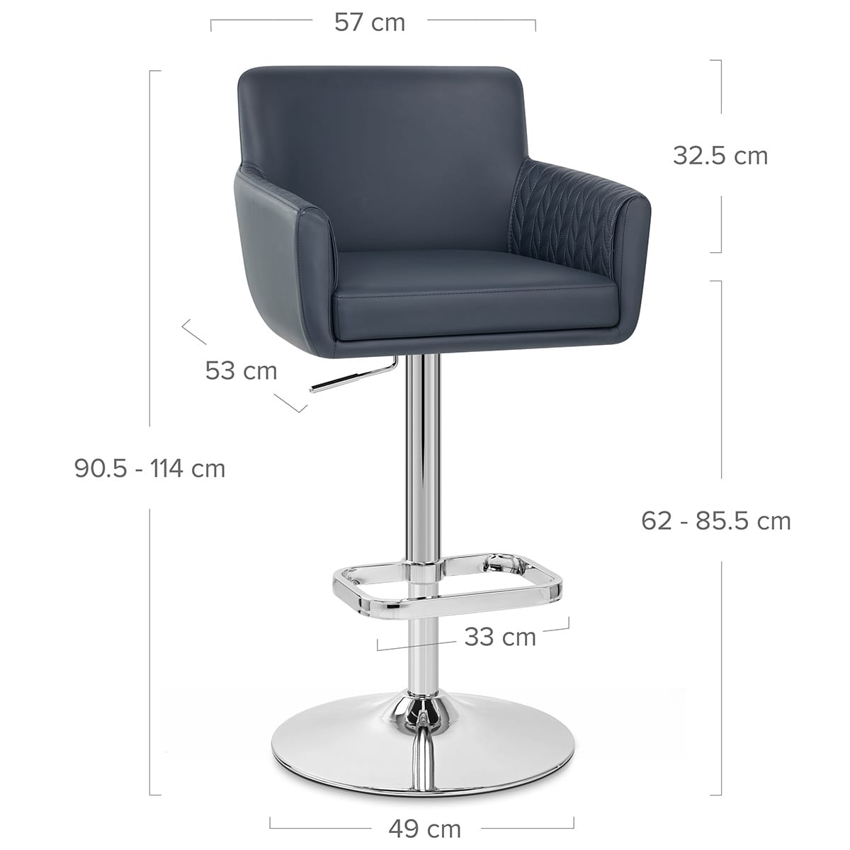 Felipe Bar Stool Navy Blue