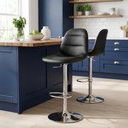 Ferrero Brushed Steel Bar Stool Black