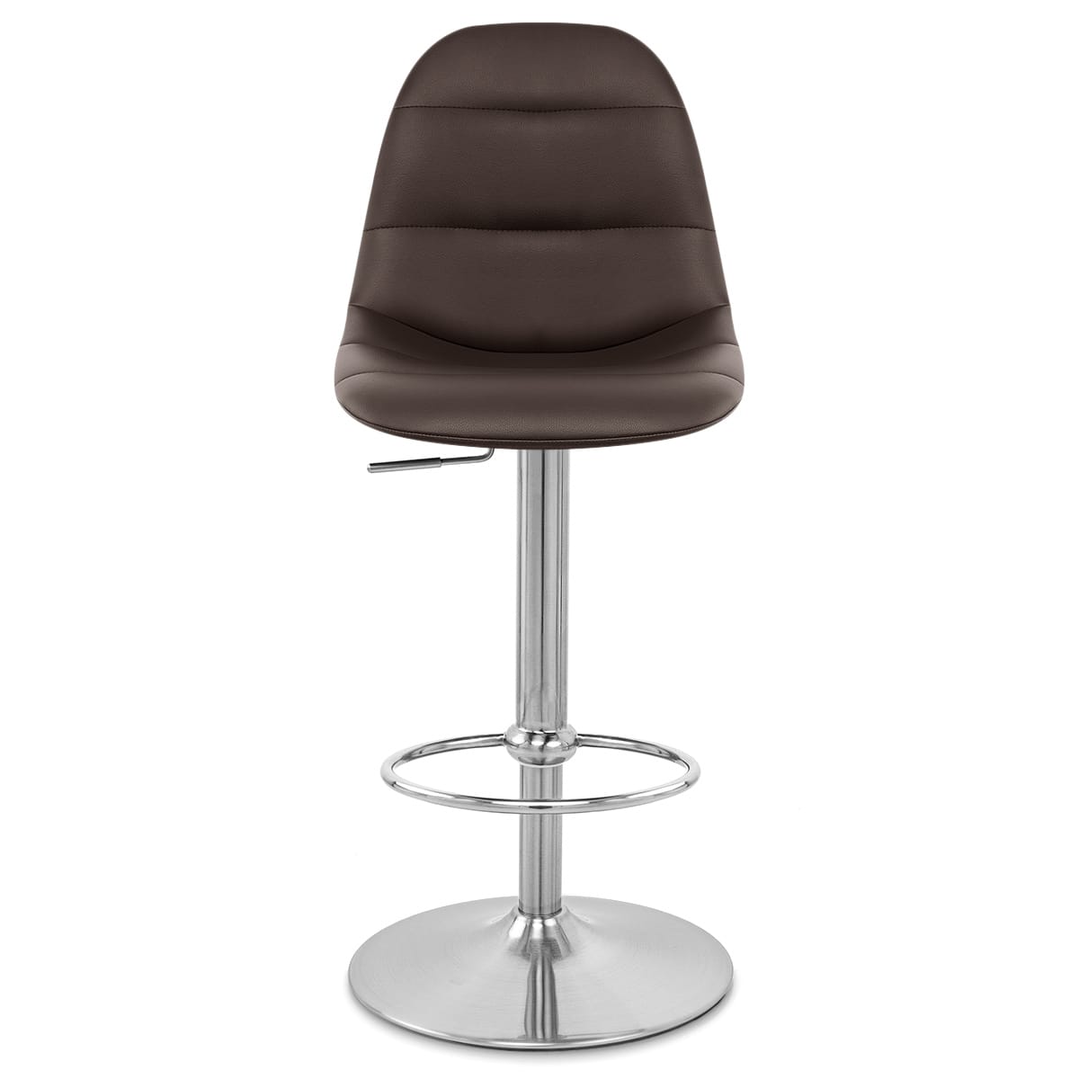 Ferrero Brushed Steel Bar Stool Brown