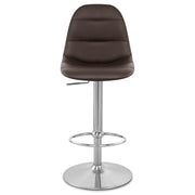 Ferrero Brushed Steel Bar Stool Brown