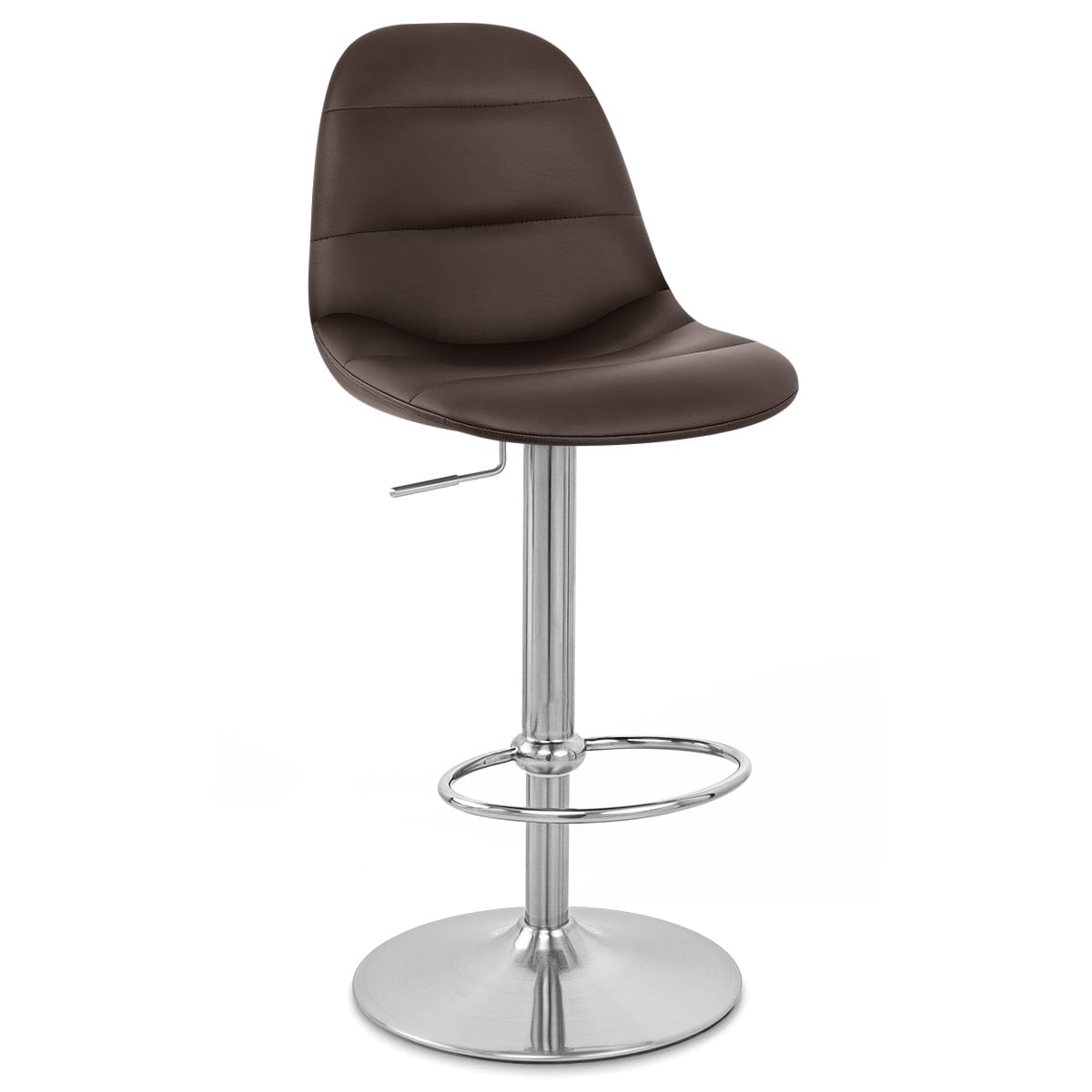 Ferrero Brushed Steel Bar Stool Brown