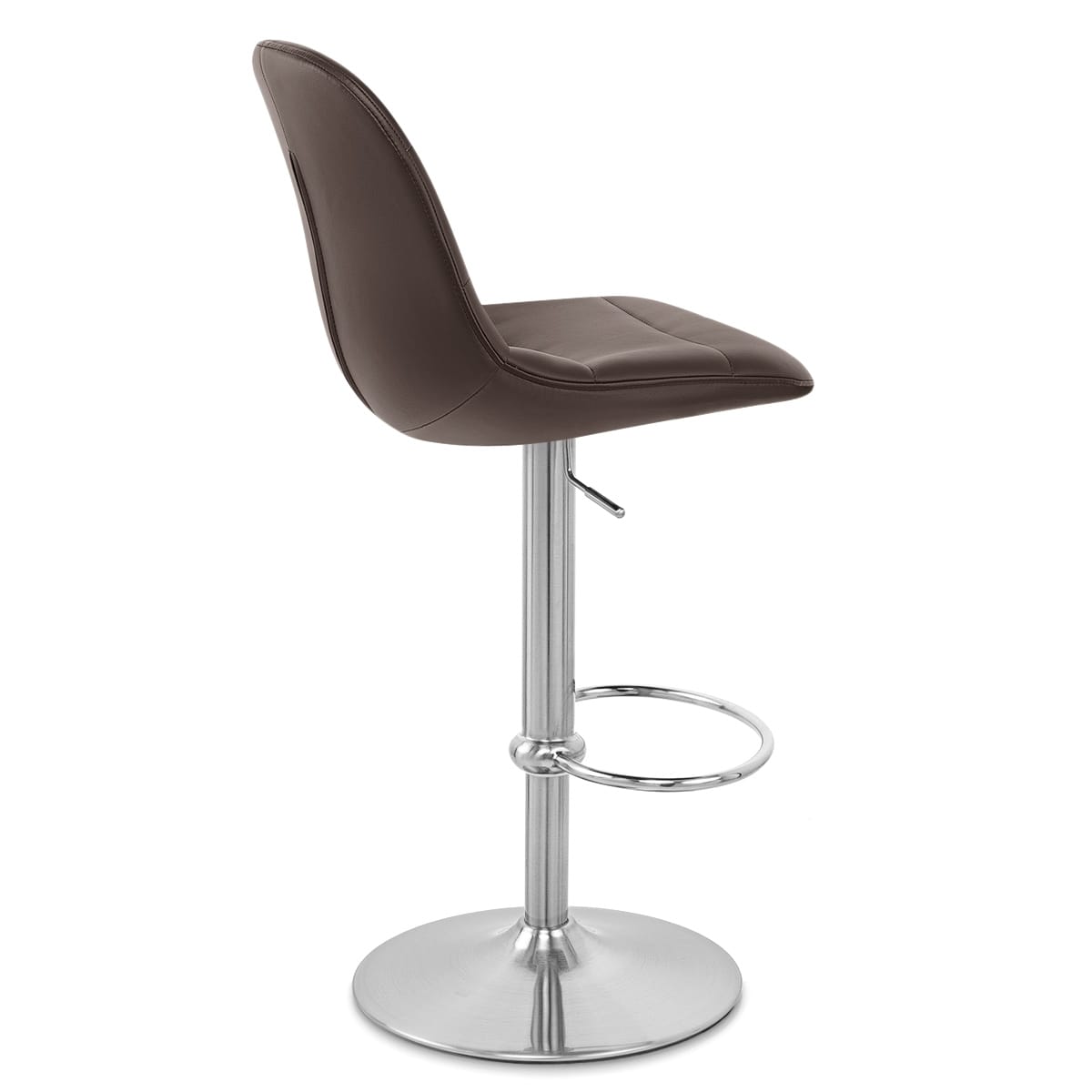 Ferrero Brushed Steel Bar Stool Brown
