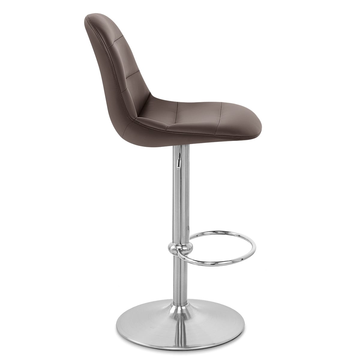 Ferrero Brushed Steel Bar Stool Brown