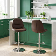 Ferrero Brushed Steel Bar Stool Brown