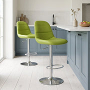 Ferrero Brushed Steel Bar Stool Green