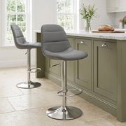 Ferrero Brushed Steel Bar Stool Grey