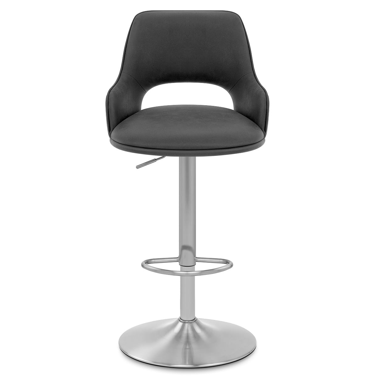Fiji Brushed Steel Stool Charcoal