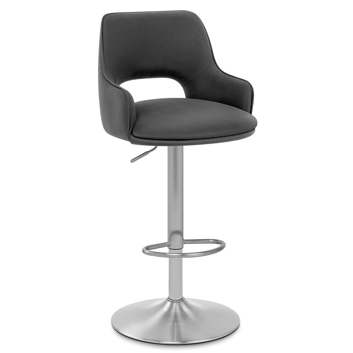 Fiji Brushed Steel Stool Charcoal