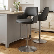 Fiji Brushed Steel Stool Charcoal