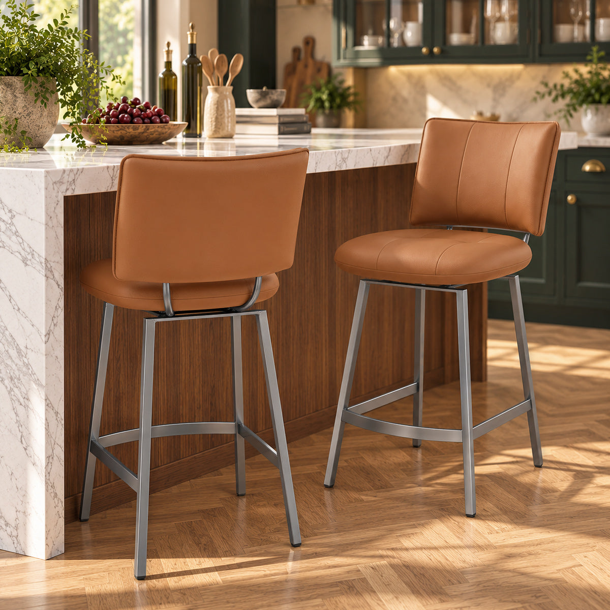 Finello Bar Stool Tan Eco Leather
