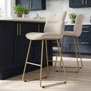 Finley Gold Stool Champagne Boucle