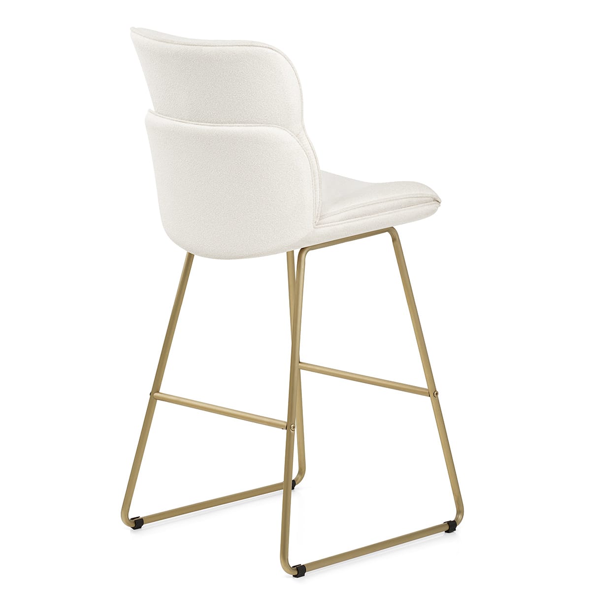 Finley Gold Stool White Boucle