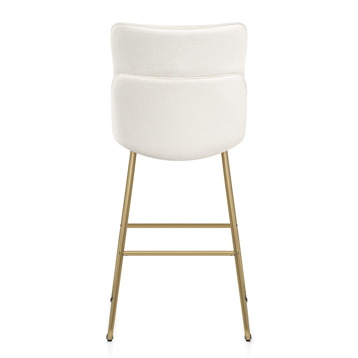 Finley Gold Stool White Boucle