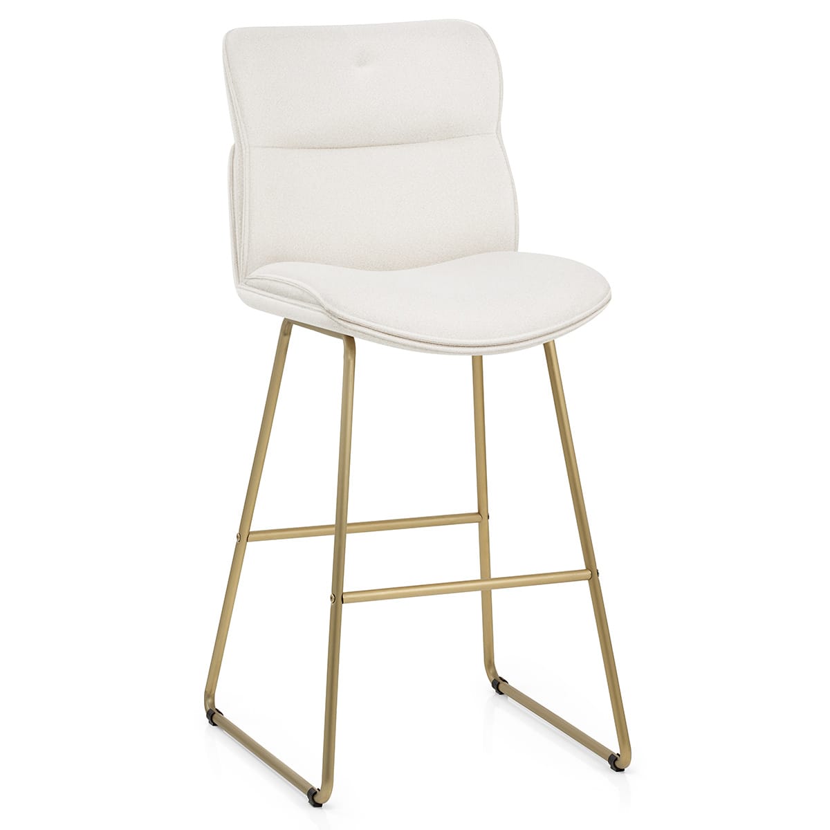 Finley Gold Stool White Boucle