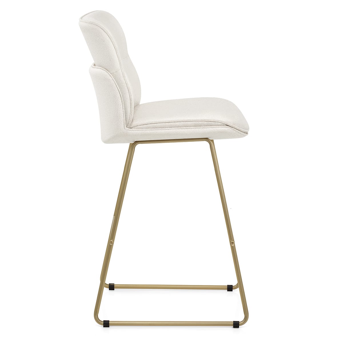 Finley Gold Stool White Boucle