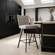 Forte Bar Stool Beige Fabric
