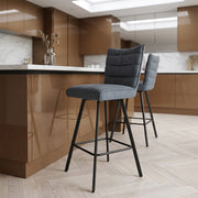 Forte Bar Stool Blue Fabric