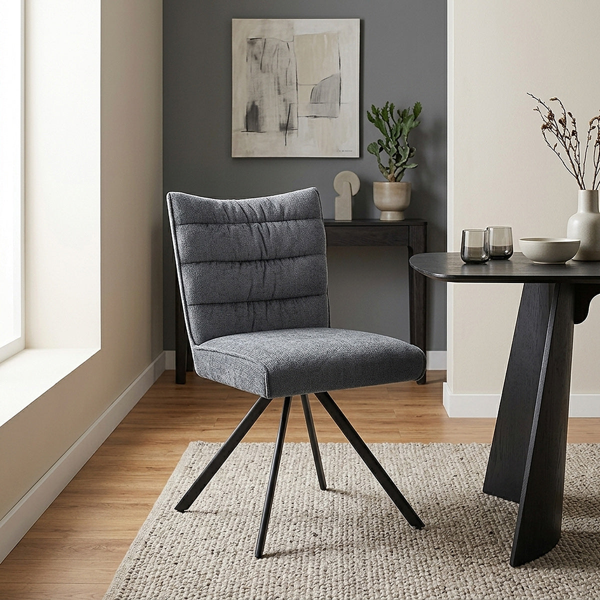 Forte Dining Chair Blue Fabric
