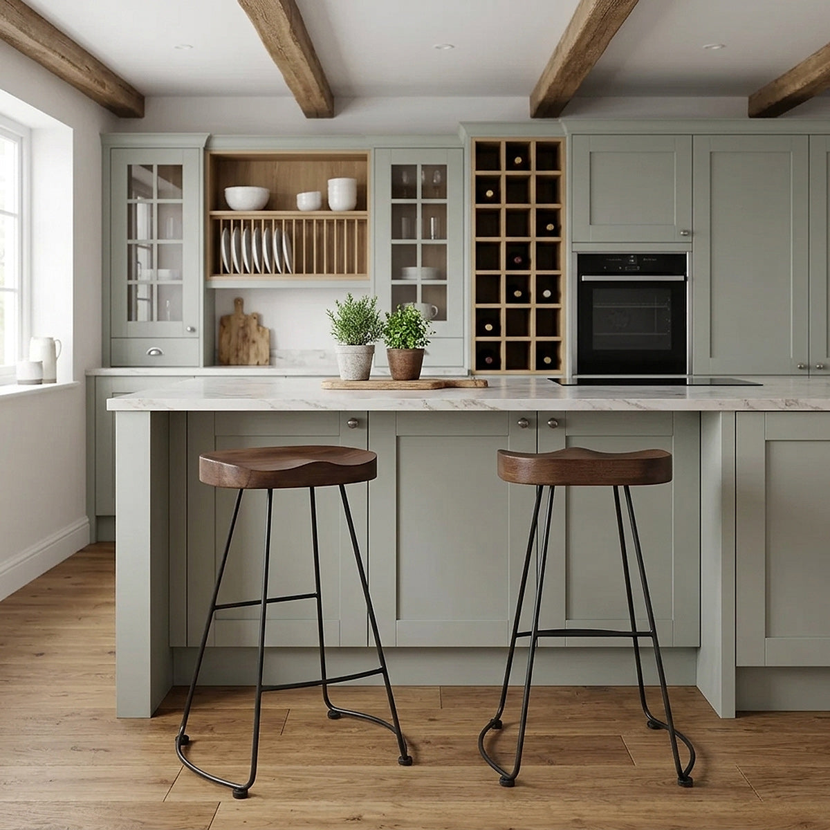 Freedom Black Stool Dark Wood