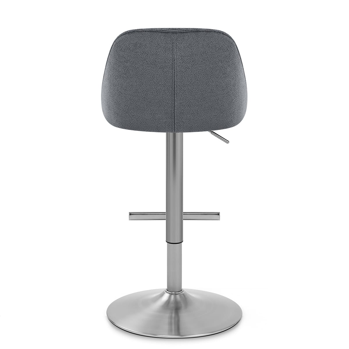 Freya Brushed Steel Stool Grey Fabric