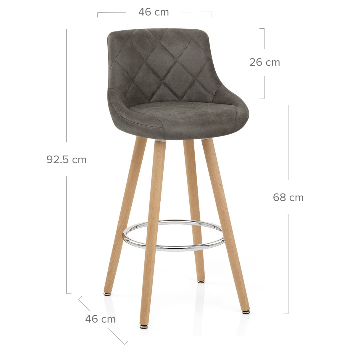 Fuse Wooden Stool Charcoal