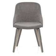 Fusion Wooden Chair Grey Velvet
