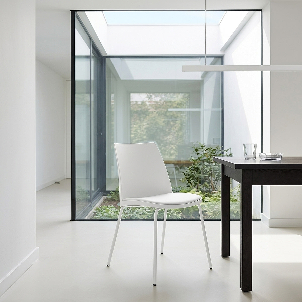 Geneva 100cm Black Square Table & 4 Cosmo Chairs Dining Set