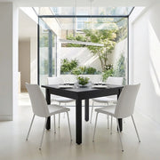 Geneva 100cm Black Square Table & 4 Cosmo Chairs Dining Set