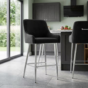 Genoa Bar Stool Black Velvet