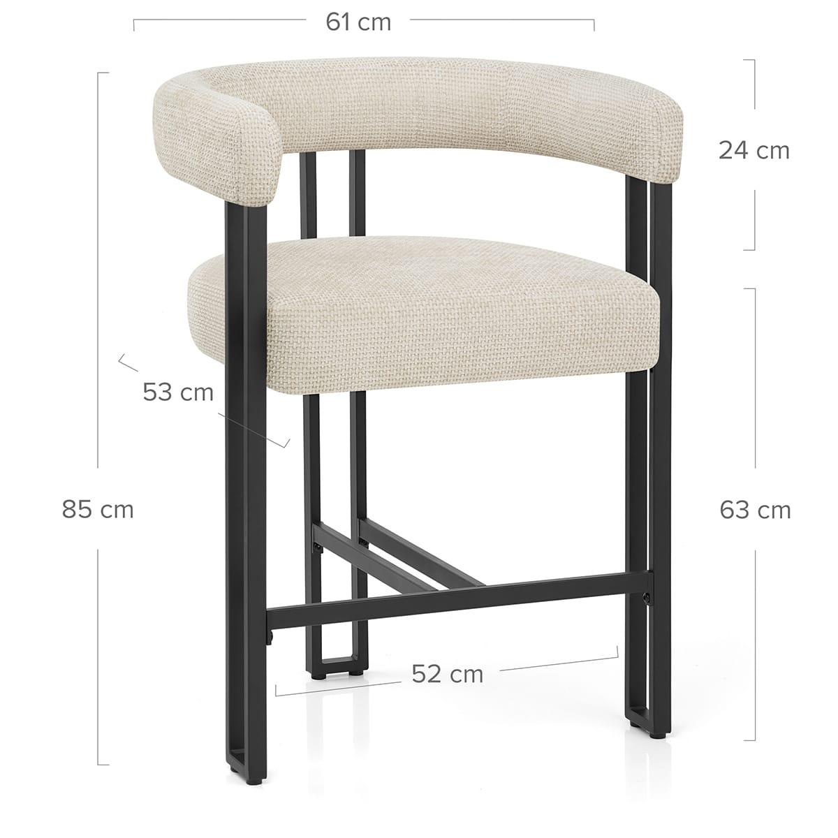 Gigi Bar Stool Cream Fabric