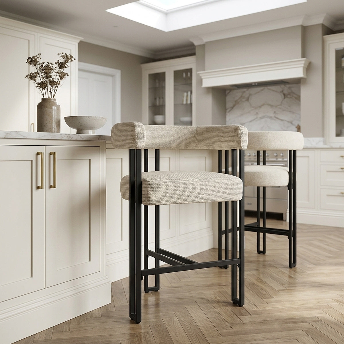 Gigi Bar Stool Cream Fabric